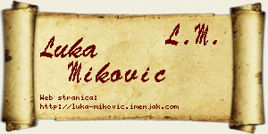 Luka Miković vizit kartica